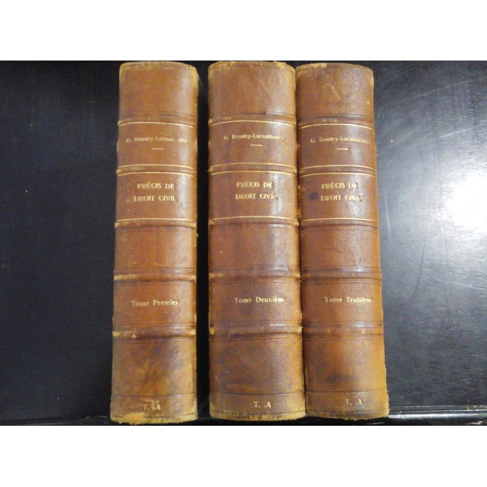 PRECIS DE DROIT CIVIL - G. Baudry-Lacantinerie - 1908 - 3 volume